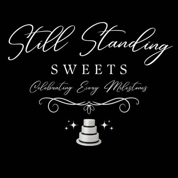 Logo for Still Standing Sweets, celebrating milestones with elegant cake design.