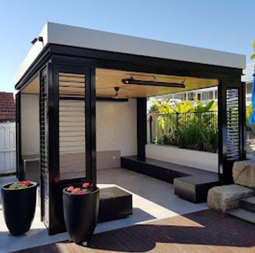 Outdoor patio, Lighting, heating, Ceiling fan, Sensor lighting, power points, switches and LED