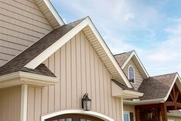 provia board and batten siding tan