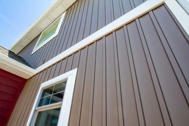 provia siding board and batten brown