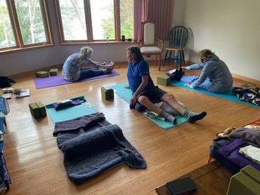 Katie teaching us relaxation meditation and yoga