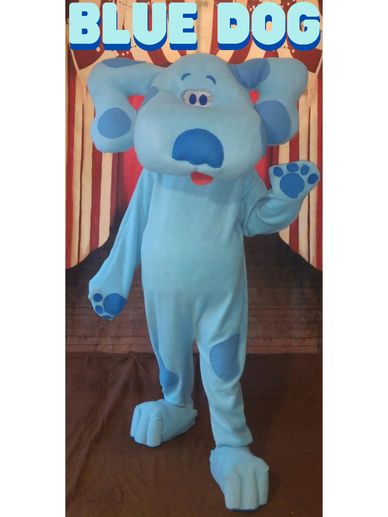 Hire our Blue Dog for your Houston children's birthday party with great costumes & theme games