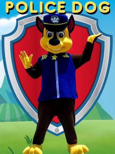 Police Dog mascot for Houston birthday Parties w/ great costumes, interactive games, & props 4 kids