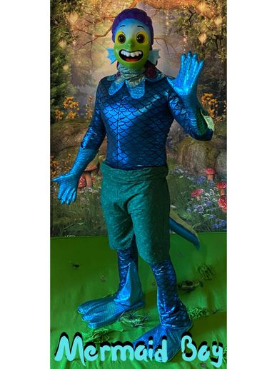 Luca the Mermaid Boy is ready to come to your Houston birthday party to dance & play theme games