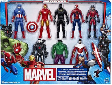 Marvel Avengers Action Figures - Iron Man, Hulk, Black Panther, Captain America, Spider Man