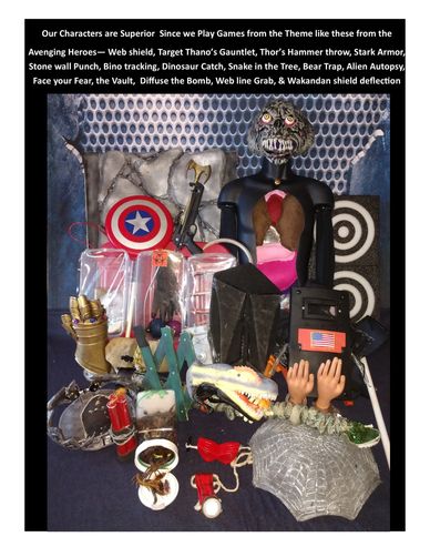 Super hero training Games for your Houston Birthday Party like shields, alien, snakes, bugs, & more