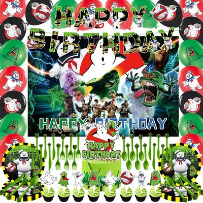 Ghost Movie Party Supplies Birthday Decorations Include Banner, Plate, Backdrop,  Toppers, Balloons