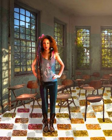 Concept art illustration fantasy fiction character study "Mirelle Soleil"