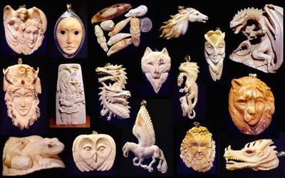 Fossil ivory carvings
