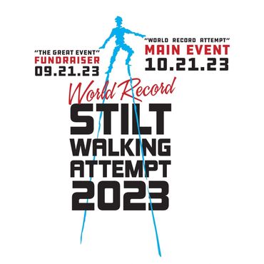 Logo for 2023 Guinness Book of World Records Stilt Walking Attempt on October 21, 2023.