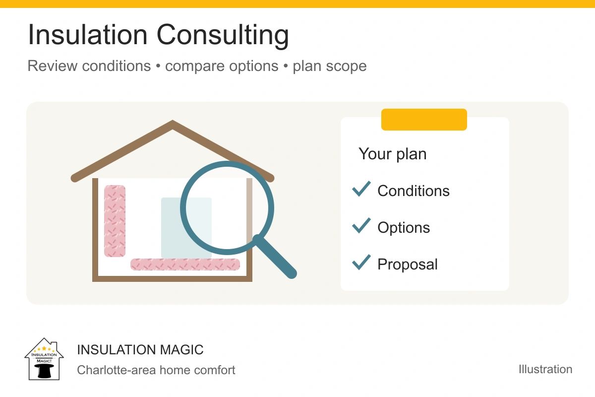 Home assessment and written-plan illustration; Insulation Magic, serving Charlotte, NC.
