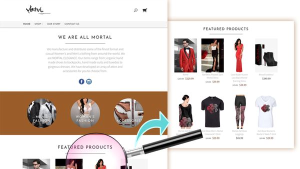 Mortal elegance website design