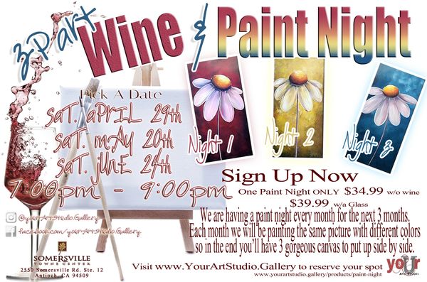 Wine and Paint Night flyer