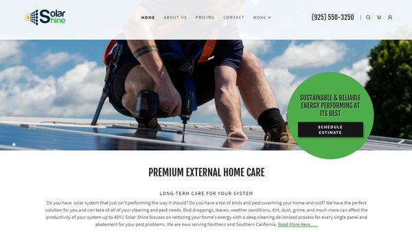 Solarshine website design