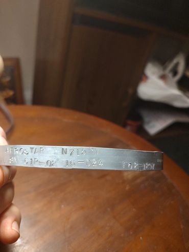 Close-up of a metal aircraft part