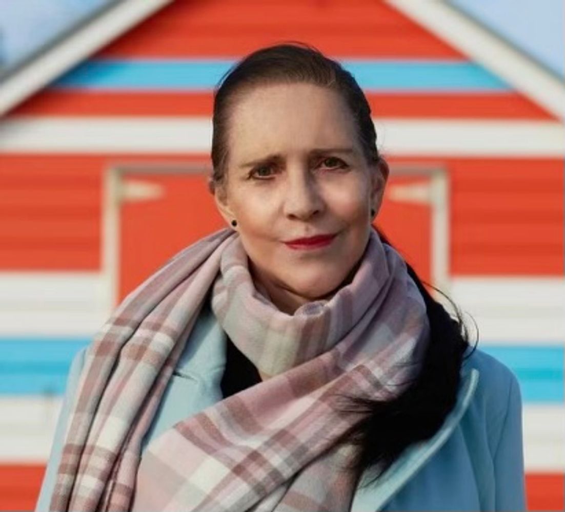 Sally Gibson in front of her family’s former bathing box at Dendy Street beach.