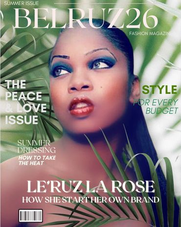 Le’Ruz La Rose Front Cover Of The BELRUZ26 Fashion MAGAZINE