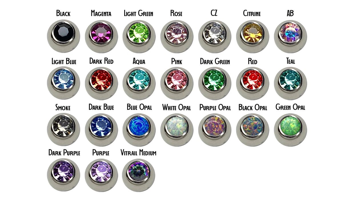 Colorful rhinestones labeled by name.