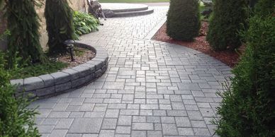 Tough Oaks Landscaping stone walkway stone patio garden bed Barrie Innisfil Oro-Medonte Springwater