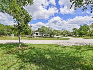 Site 13 and 14 at Cedar Bend RV Park in Bertram Texas. Spacious, Large RV Sites