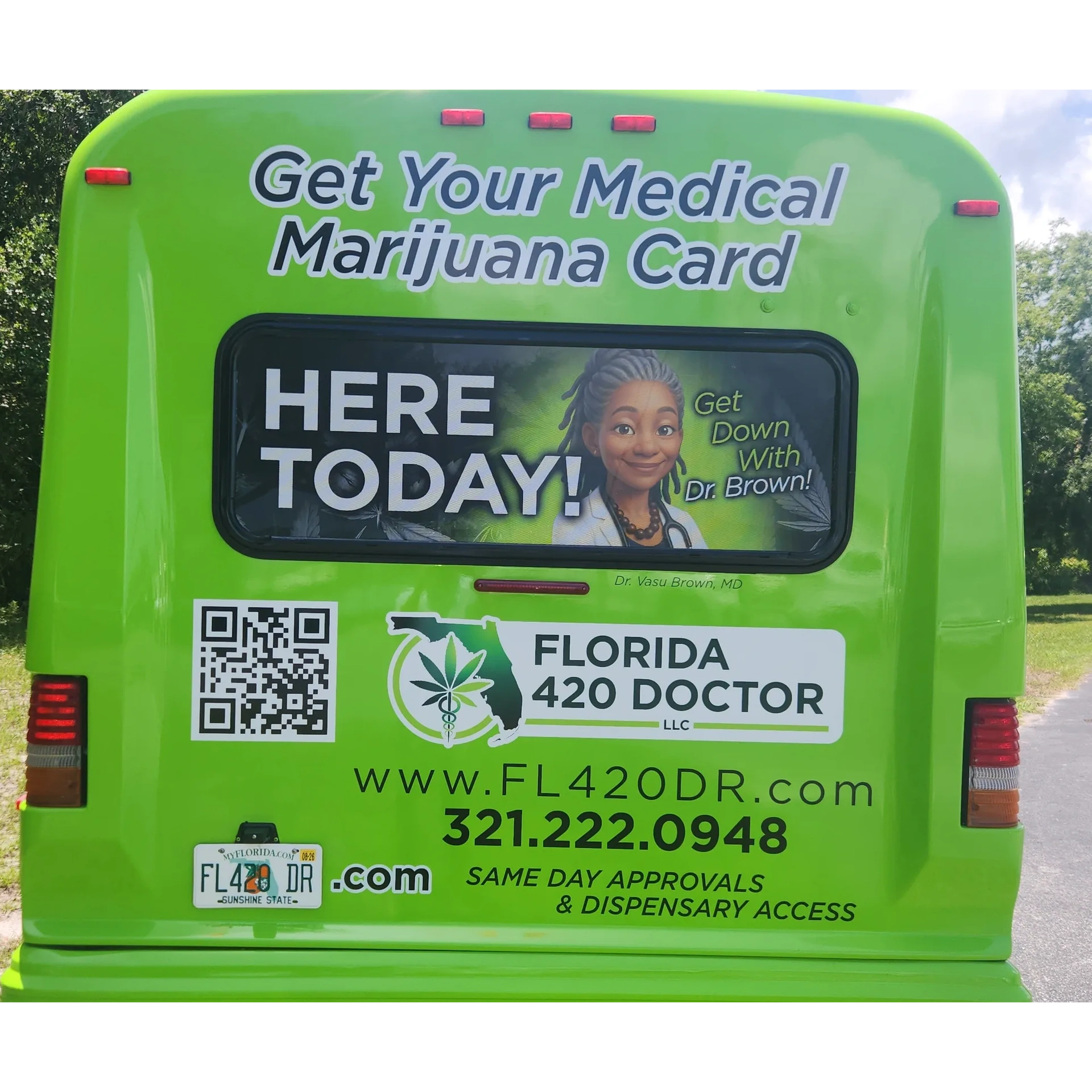 The Florida 420 Doctor LLC Mobile Bus rear picture