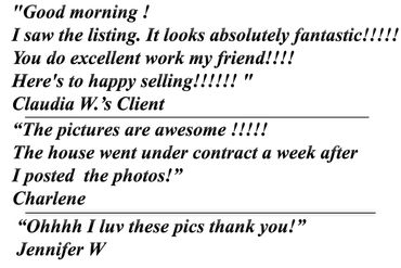 Reviews from clients in black color with a white color background