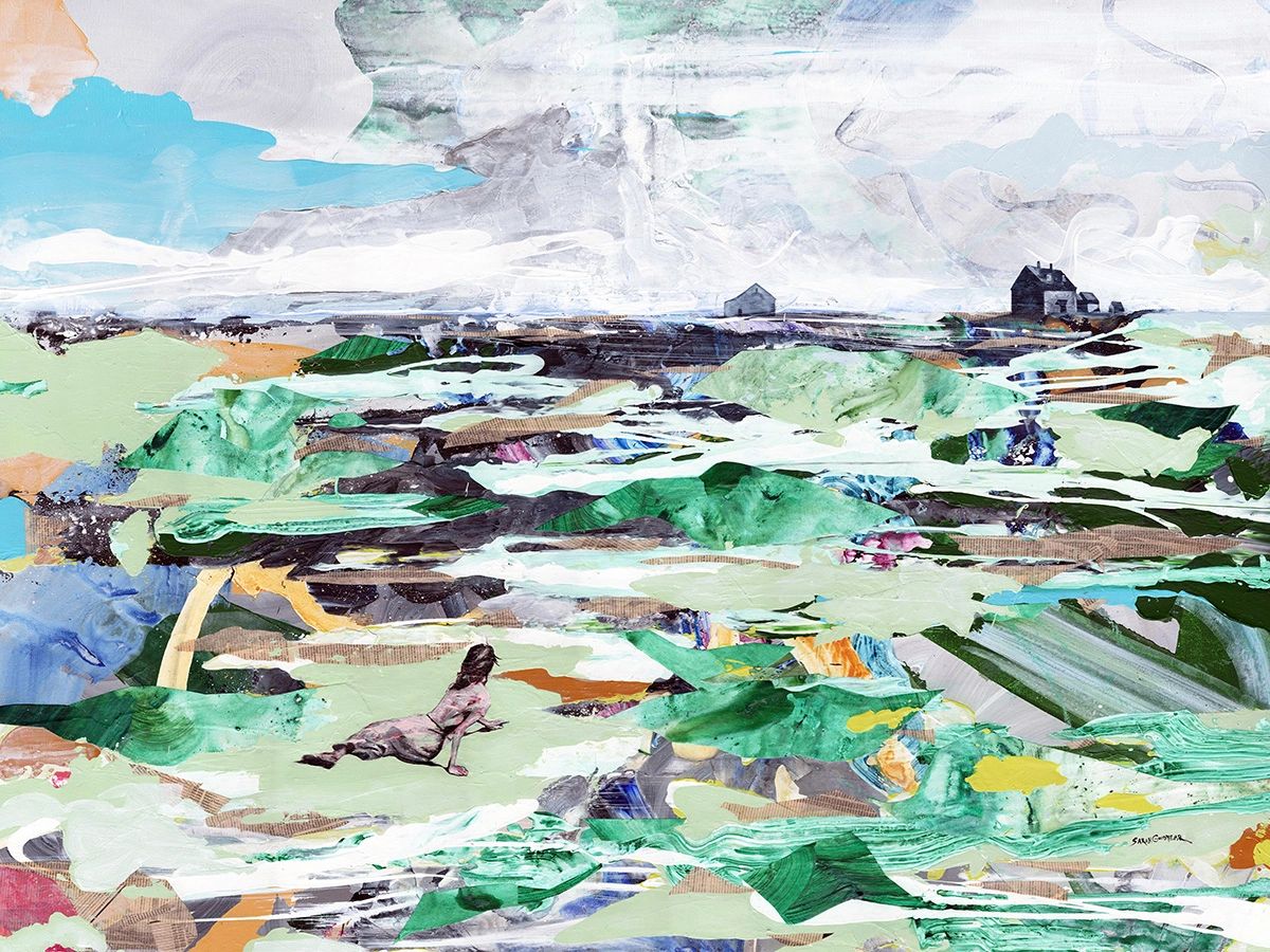 Expressive acrylic painting of Christina's World.