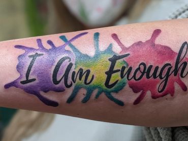 watercolor tattoo inspirational script