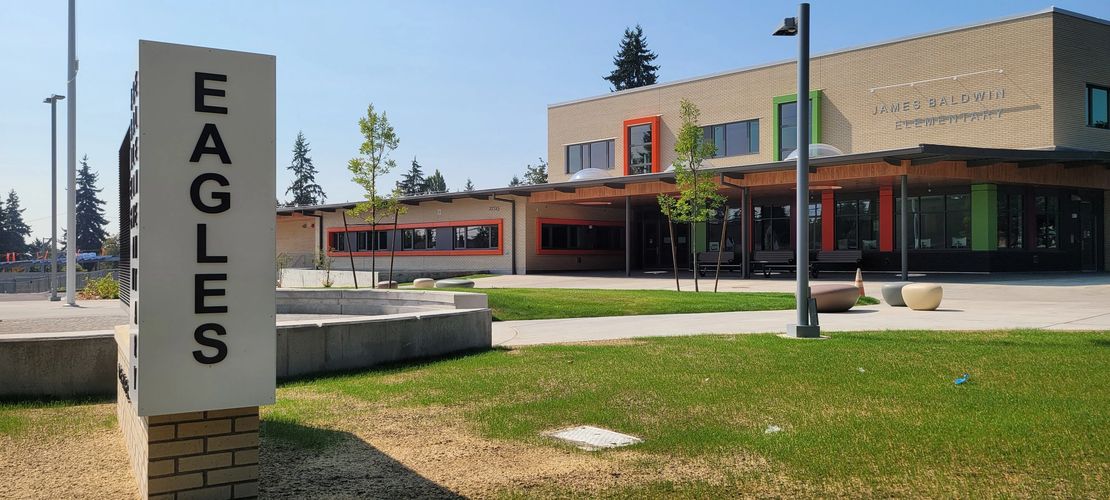 James Baldwin Elementary School and Eagles sign
