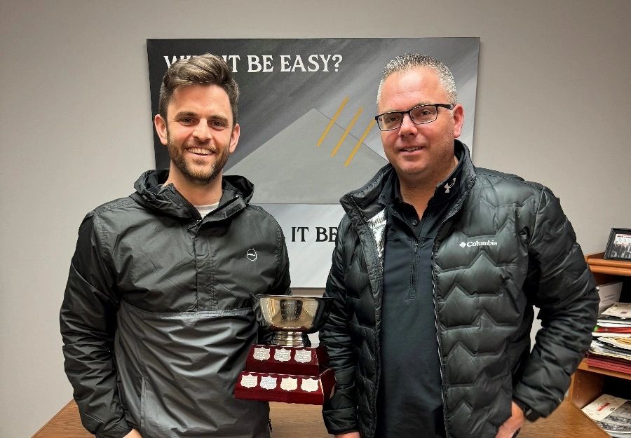 The 2023 Winners, from Left Jeff Hall and Chris Urquhart.  Missing: Lauren Cariou and Phil Sullivan.