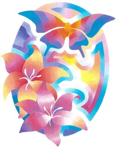 Butterfly and Lillies - Design by Joyce Gerrish