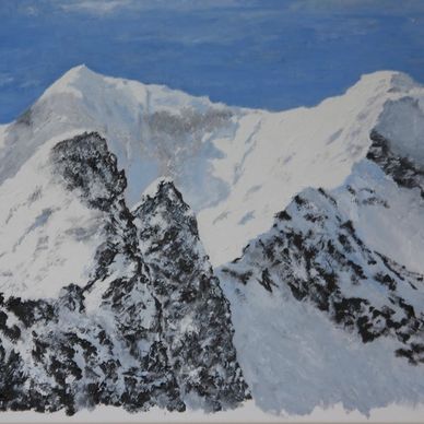Art Original Landscape Painting Aniela Jones Crib Goch Winter Snowdon Wales Mountain