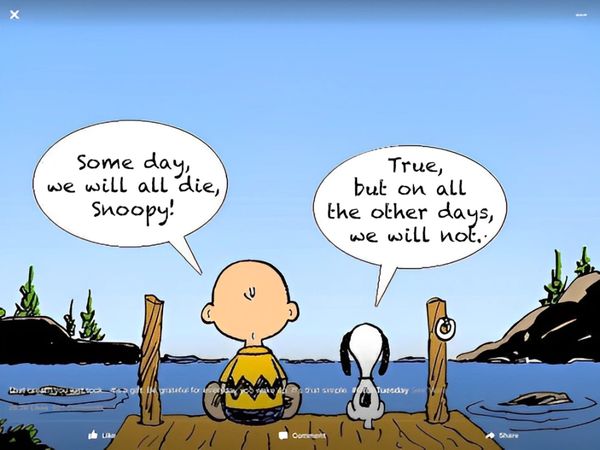 Charlie Brown and Snoopy deep conversation