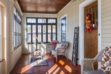 Welcoming front porch on a home in the La Crosse area.