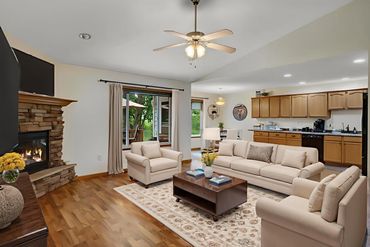 Comfortable living room in a home in the La Crosse housing market.