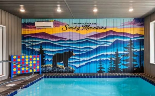 Mural in Sevierville for a short term rental.