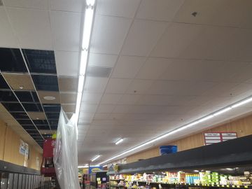 Ceiling tile replacement, grid and fixture top-coating options. Madison, Milwaukee, Green Bay, Wisc.