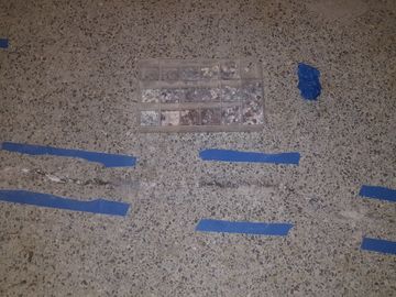 Chip, crack, hole repair, terrazzo matrix patching Madison, Milwaukee, Green Bay, Wisconsin