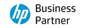 HP Business Partner Logo in Blau und Schwarz.