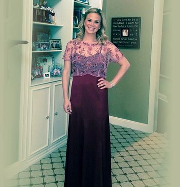 beaded netting top recycled from vintage gown over a slinky satin slip dress