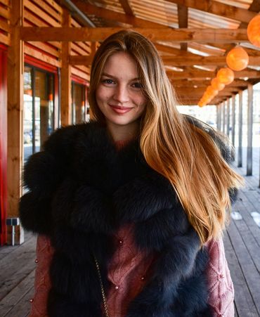 fur vest made from vintage long fur coat