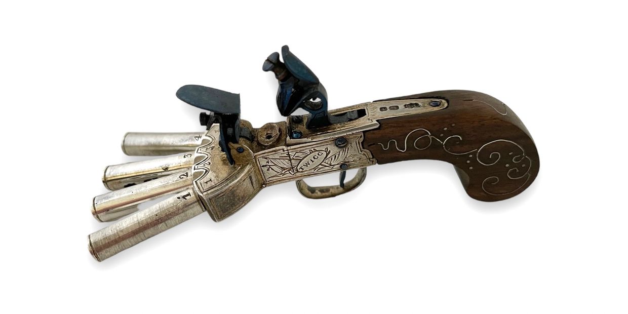 duck's foot flintlock pistol