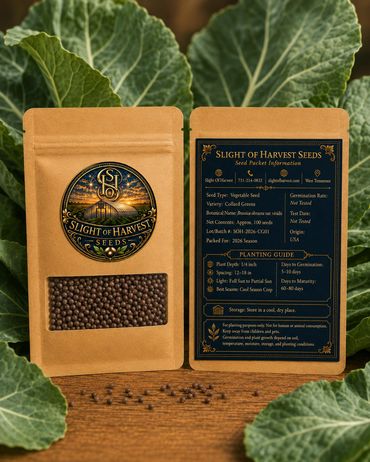 Item: Collard Green Seeds
Order No.: CG04