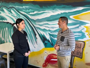 Ninth Island Connection host Sebastian with Heavenly Kiyuna co-owner of Grinds To Da Max.