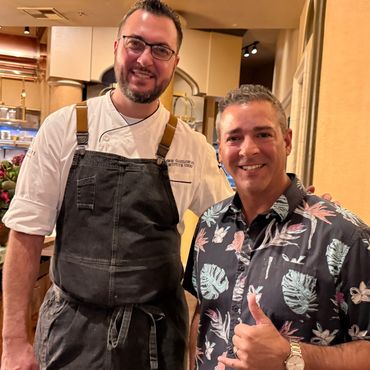 Ninth Island Connection host, Sebastian Rodriguez and Fresco Italiano Executive Chef Shawn Gabilondo