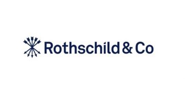 Rothschild and co logo in blue color with a white background