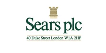 Sears Plc logo in black color with a white background