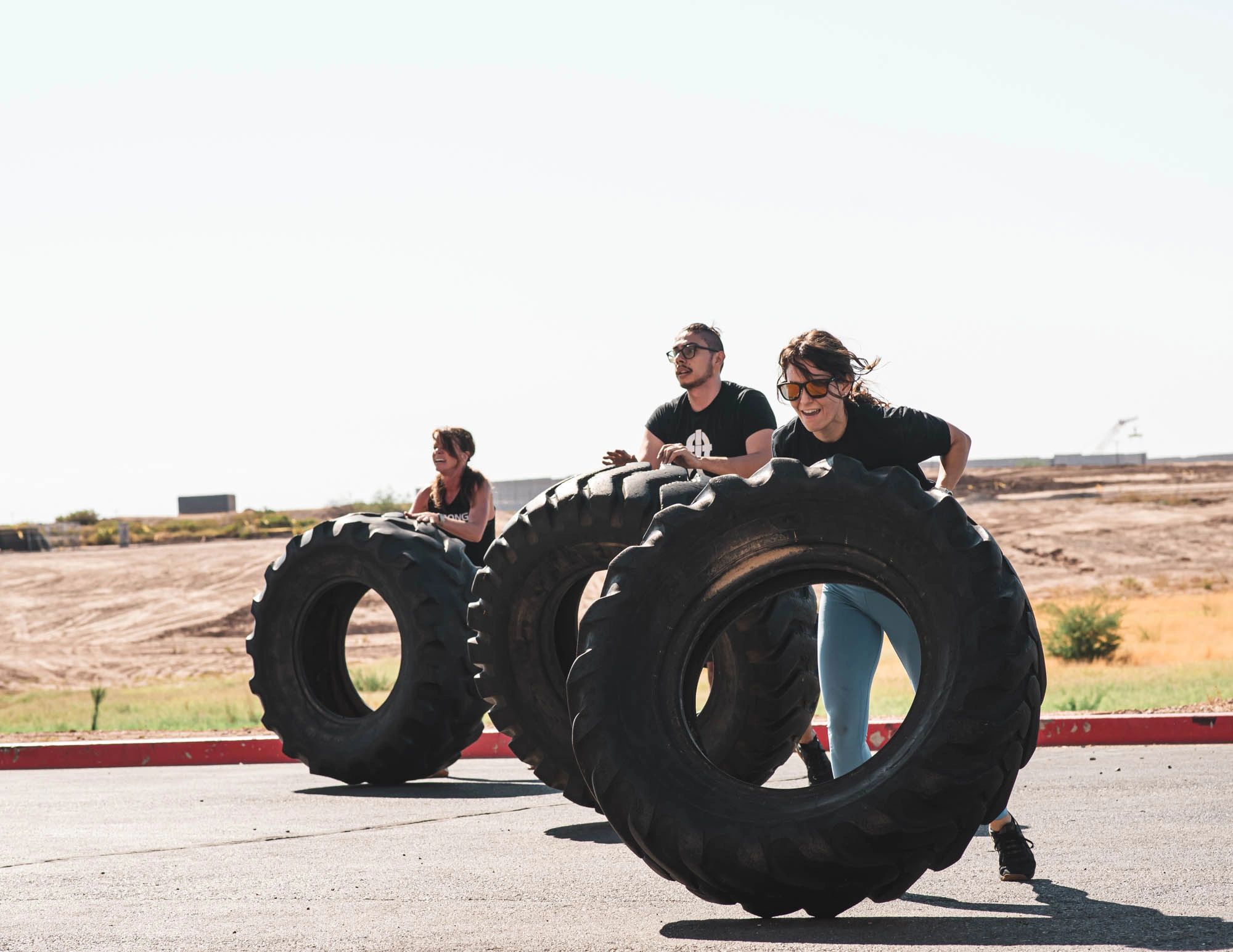 A CrossFit class at CrossFit SanTan in Mesa, AZ. Members are performing functional fitness movements