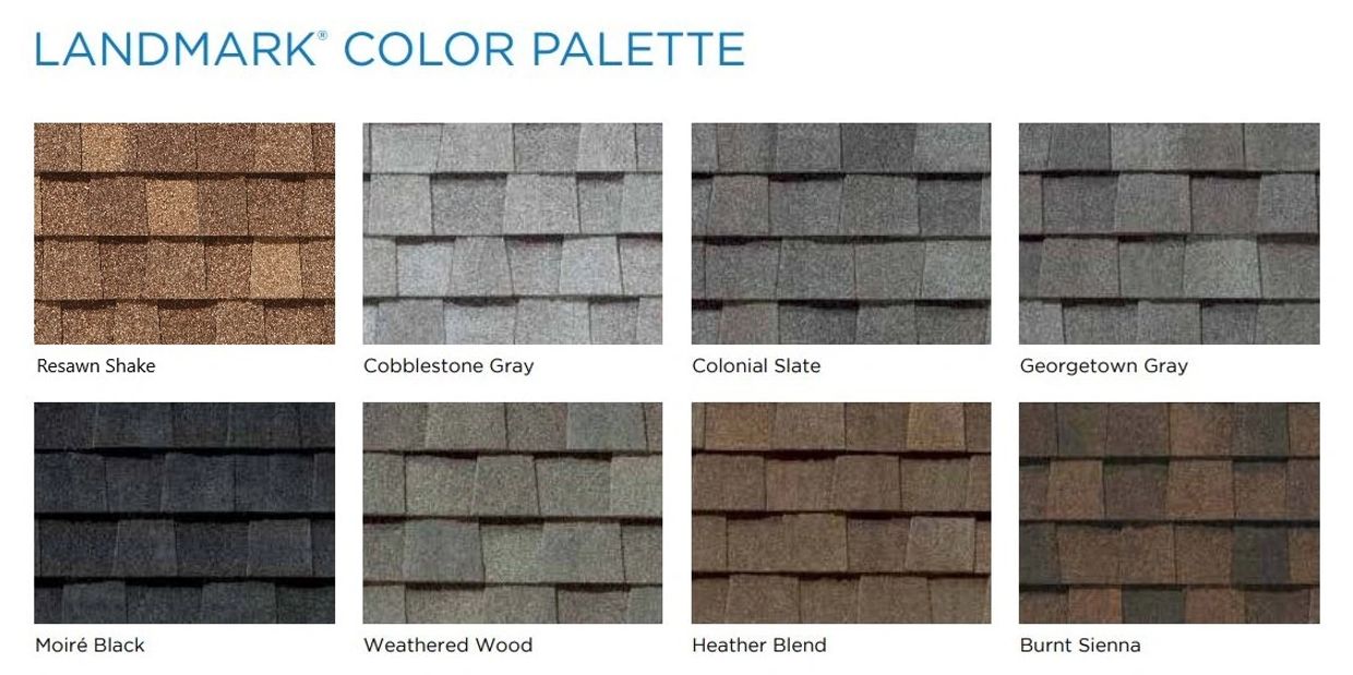 Landmark Shingle Colors
CertainTeed Shingle Colors
CertainTeed Roofing Shingle Colors