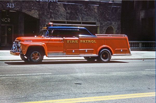 Patrol 1 with 1958 Ford on Scene, Chicago Fire Insurance Patrol